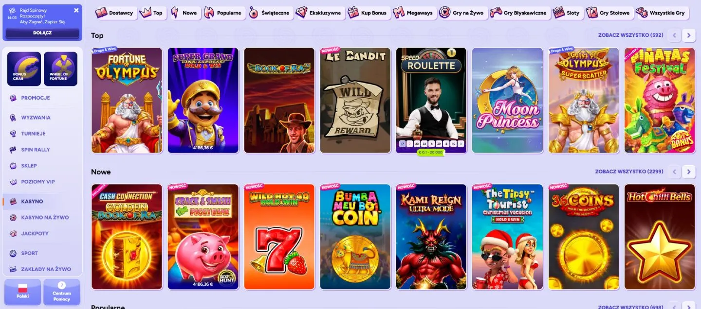 Mobilna odsłona SpinBara Casino Mobilna odsłona SpinBara Casino